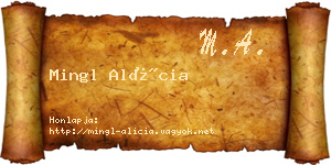 Mingl Alícia névjegykártya